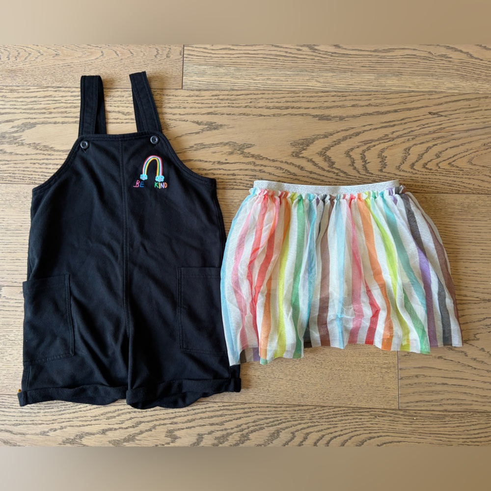 Target Pride Black Kids Girls “Be Kind” Romper & Rainbow Tutu Bundle, Size Small